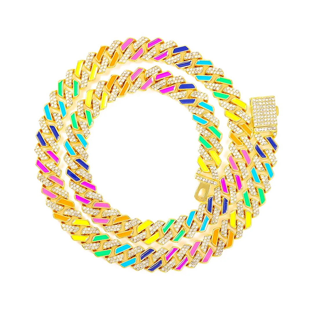 13mm Colorful Miami Cuban Link Chain
